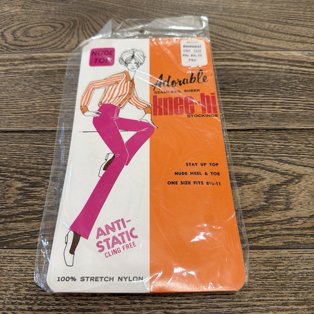 Adorable Ankle-Hi Stockings Beige Nude Toe New in Package 1970's Dead Stock